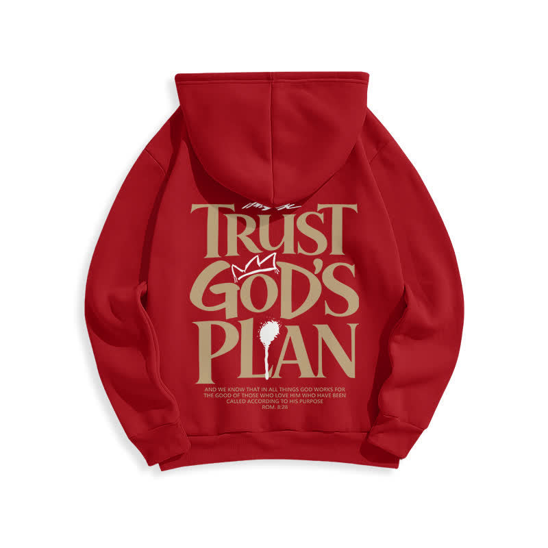 Christianartworkshop Trust God's Plan Brown Streetwear Pullover Hoodie - image 16