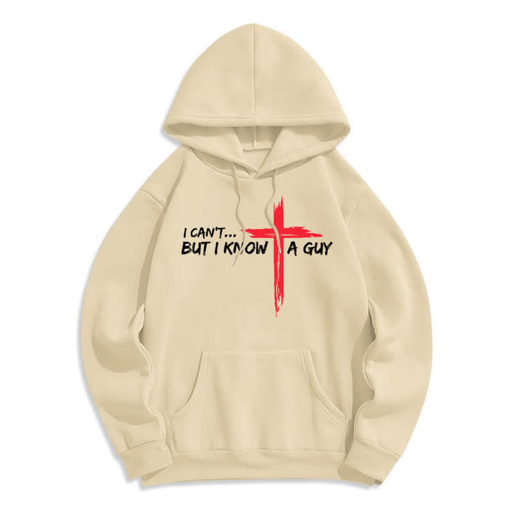 Christianartworkshop I Can't But I Know A Guy Cross Hoodie - Beige - 2XL - image 7