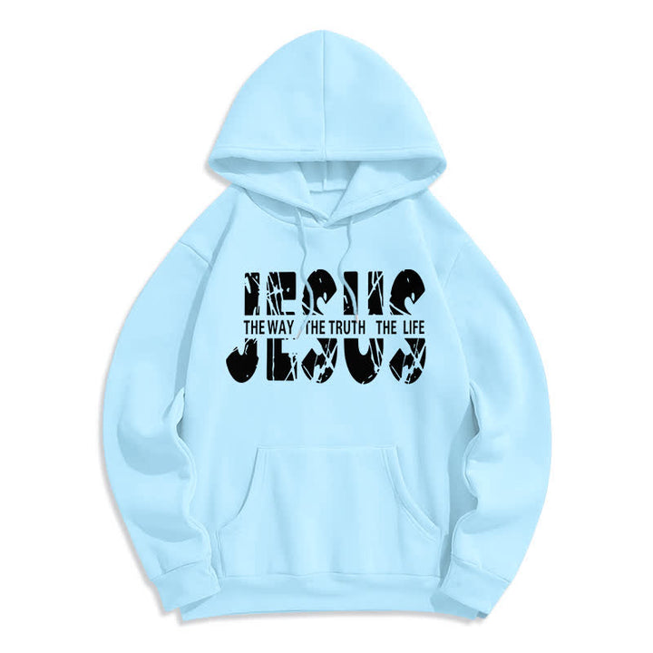 Christianartworkshop Jesus The Way The Truth The Life Fleece Hoodie - Blue - 2XL - image 6