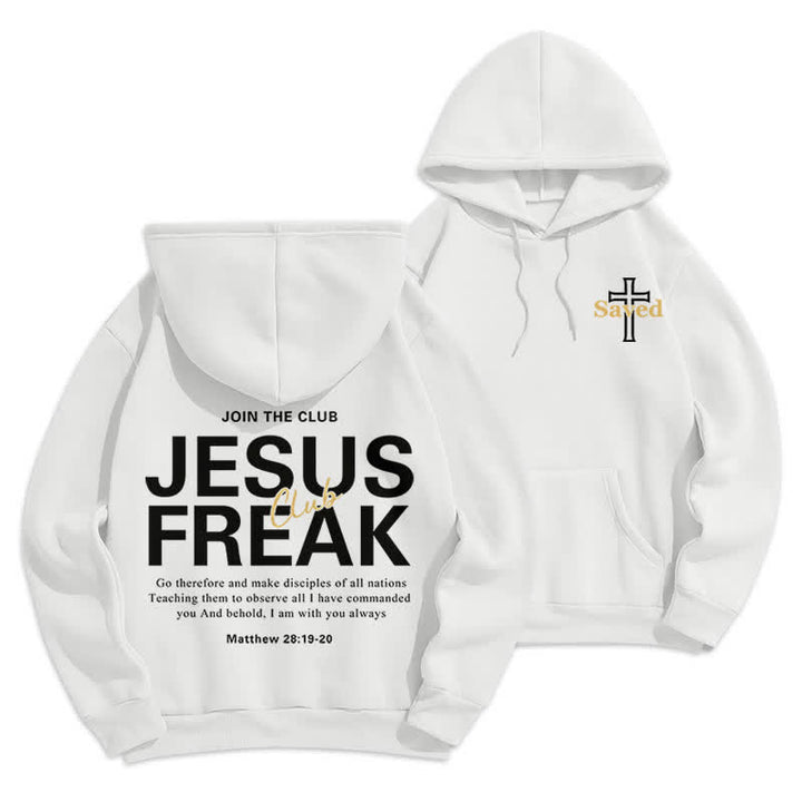Christianartworkshop Jesus Freak Saved Oversized Fleece Pullover Hoodie - White - 2XL - image 3