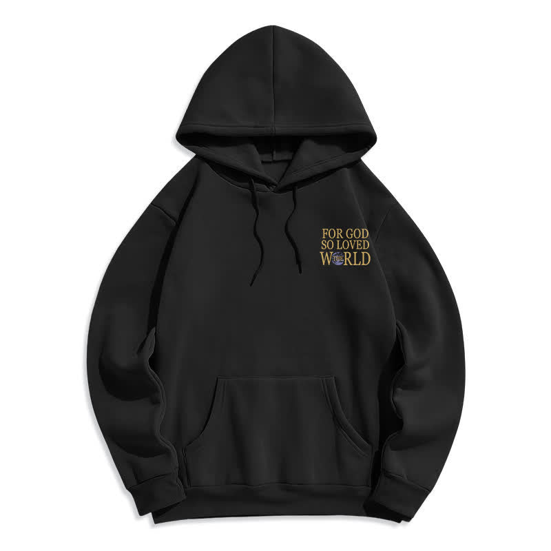Christianartworkshop For God So Loved The World Earth Graphic Fleece Hoodie - image 5