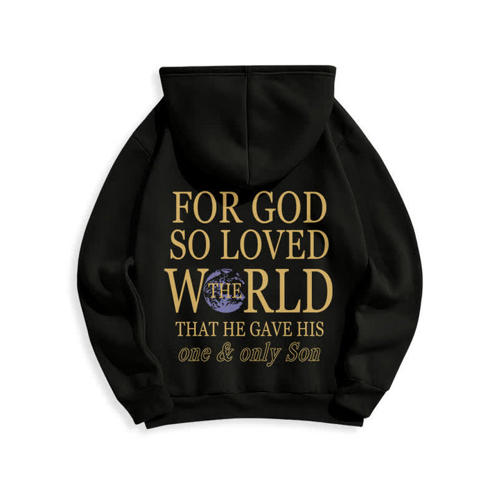 Christianartworkshop For God So Loved The World Earth Graphic Fleece Hoodie - image 4