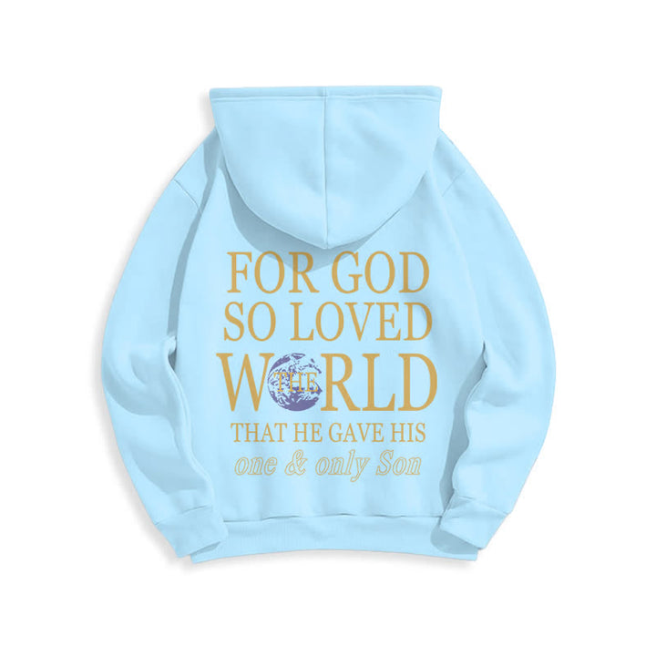 Christianartworkshop For God So Loved The World Earth Graphic Fleece Hoodie - image 19