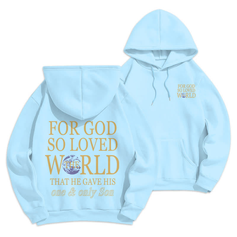 Christianartworkshop For God So Loved The World Earth Graphic Fleece Hoodie - Blue - 2XL - image 18