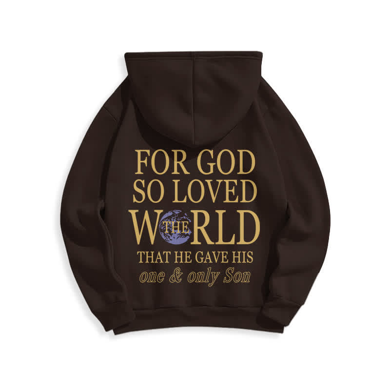 Christianartworkshop For God So Loved The World Earth Graphic Fleece Hoodie - image 1