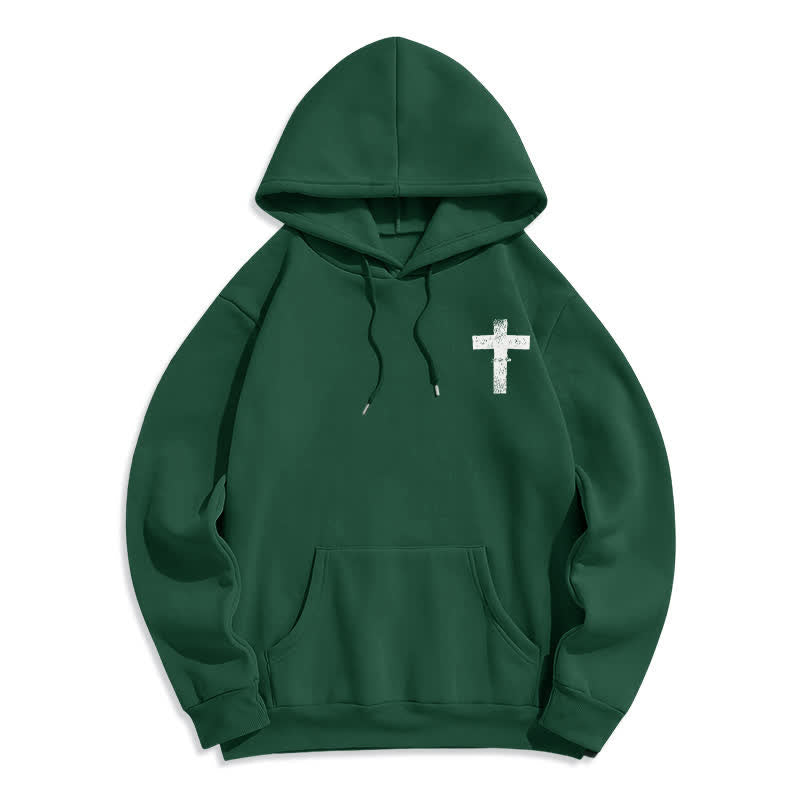 Christianartworkshop Seek Jesus Distressed Back Print Fleece Lined Hoodie - image 8