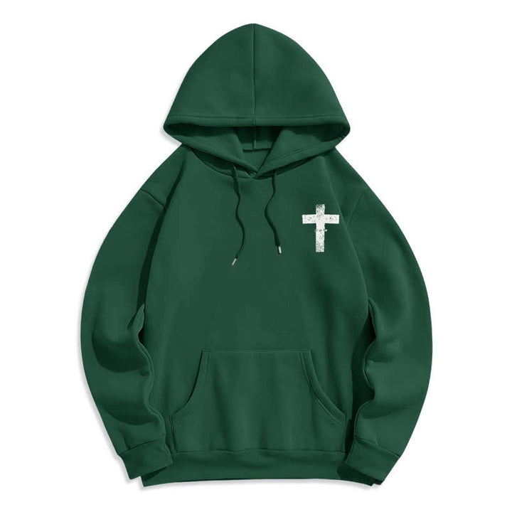 Christianartworkshop Seek Jesus Distressed Back Print Fleece Lined Hoodie - image 8