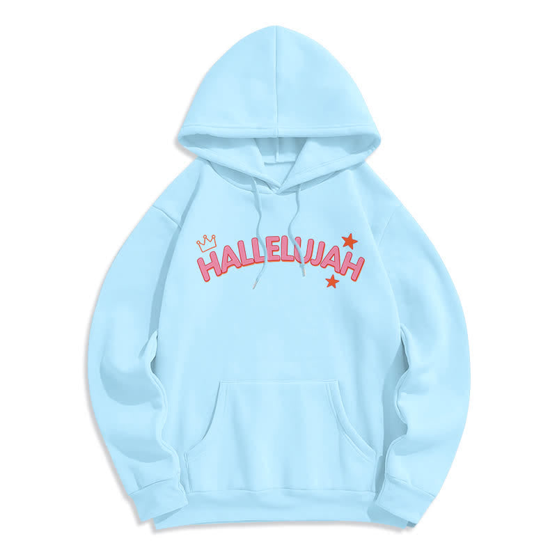 Christianartworkshop Hallelujah Crowned Stars Fleece Pullover Hoodie - image 23