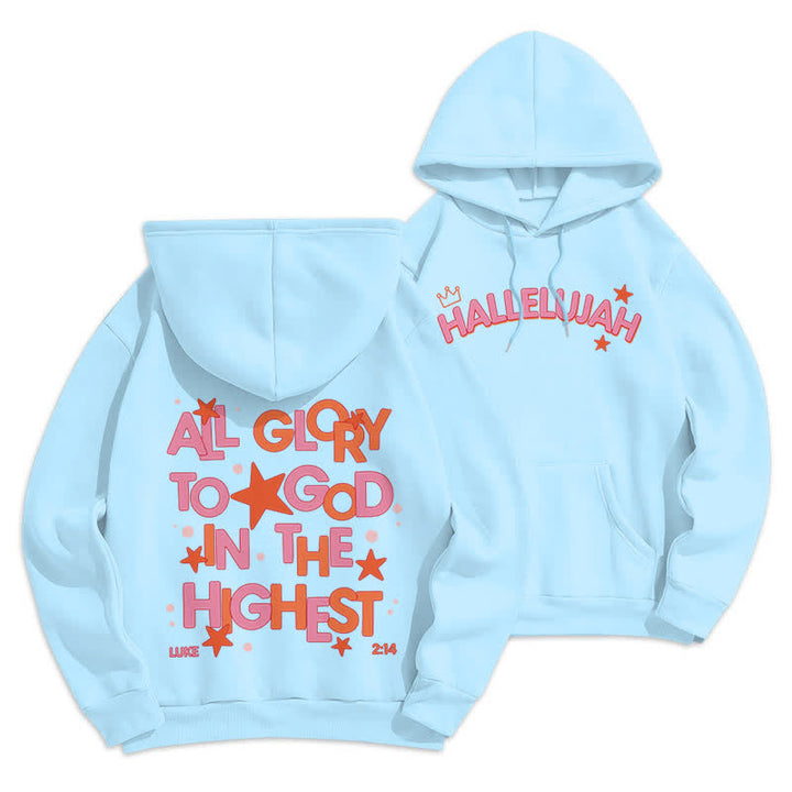 Christianartworkshop Hallelujah Crowned Stars Fleece Pullover Hoodie - Blue - 2XL - image 21