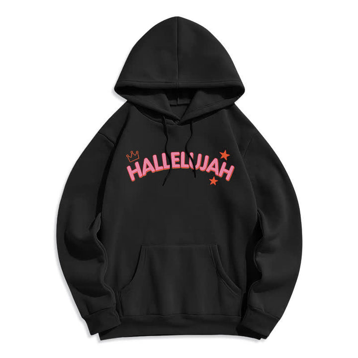 Christianartworkshop Hallelujah Crowned Stars Fleece Pullover Hoodie - image 5