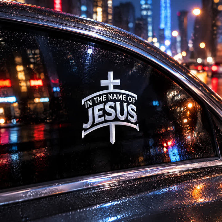 Christianartworkshop Crisp Outline Jesus Cross Window Sticker: Beacon of Timeless Sacred Testimony - image 4