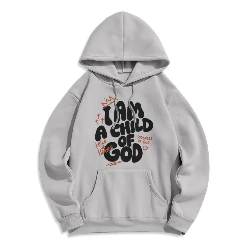 Christianartworkshop Child Of God Graffiti Oversized Fleece Lined Pullover Hoodie - Grey - 2XL - image 6
