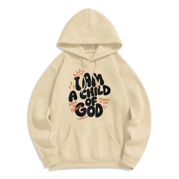 Christianartworkshop Child Of God Graffiti Oversized Fleece Lined Pullover Hoodie - Beige - 2XL - image 3