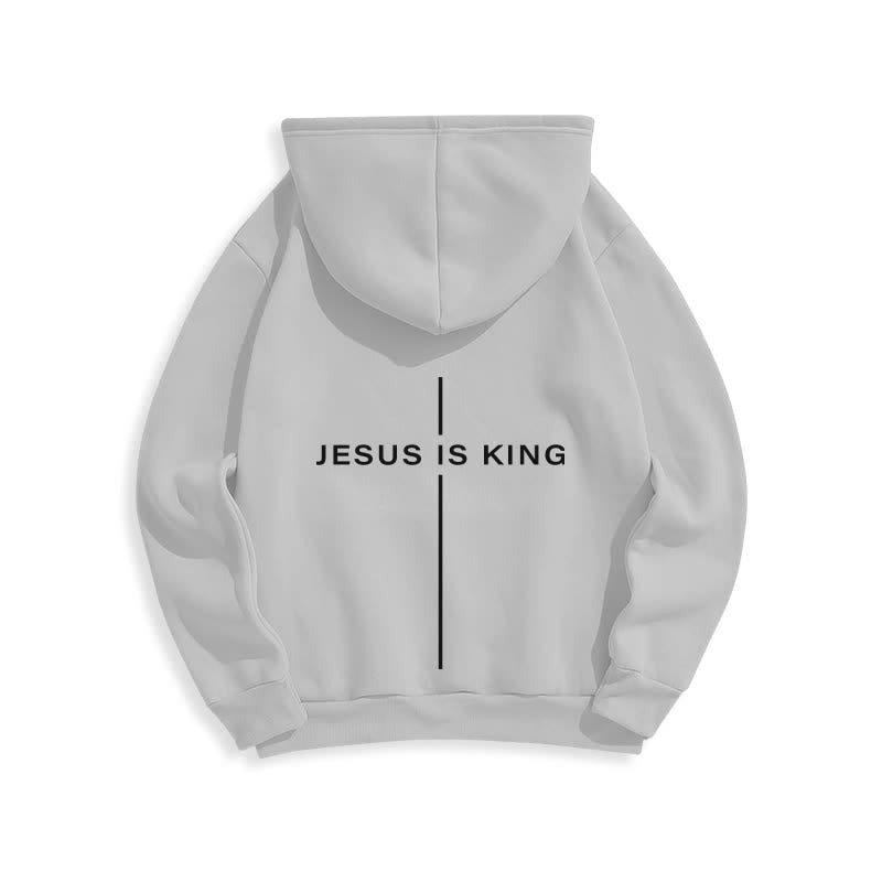 Christianartworkshop Jesus Is King Streetwear Fleece Lined Pullover Hoodie - image 1