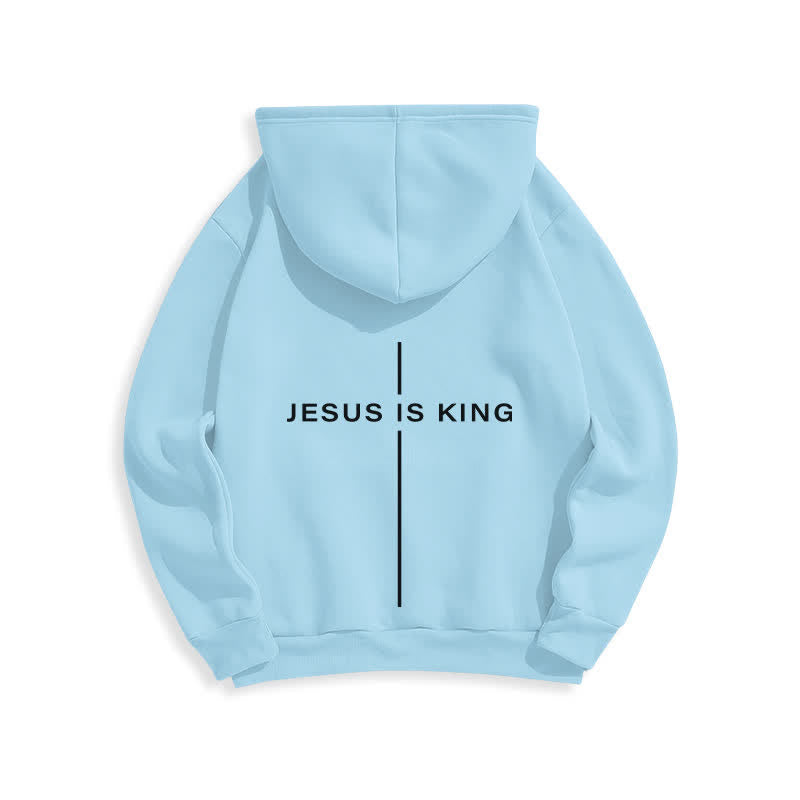 Christianartworkshop Jesus Is King Streetwear Fleece Lined Pullover Hoodie - image 16