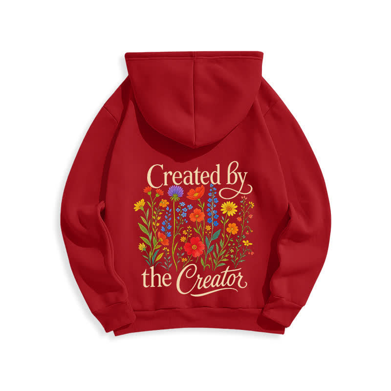 Christianartworkshop Created By The Creator Floral Back Print Pullover Hoodie - image 16