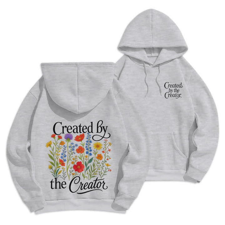 Christianartworkshop Created By The Creator Floral Back Print Pullover Hoodie - Grey - 2XL - image 9