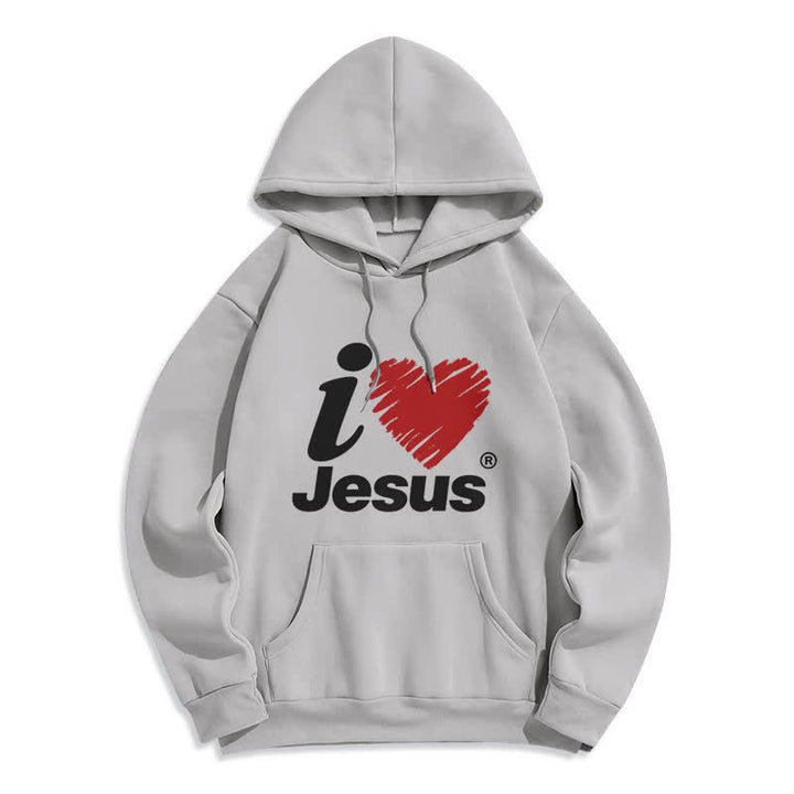 Christianartworkshop Jesus Heart Graffiti Fleece Lined Pullover Hoodie - Grey - 2XL - image 2