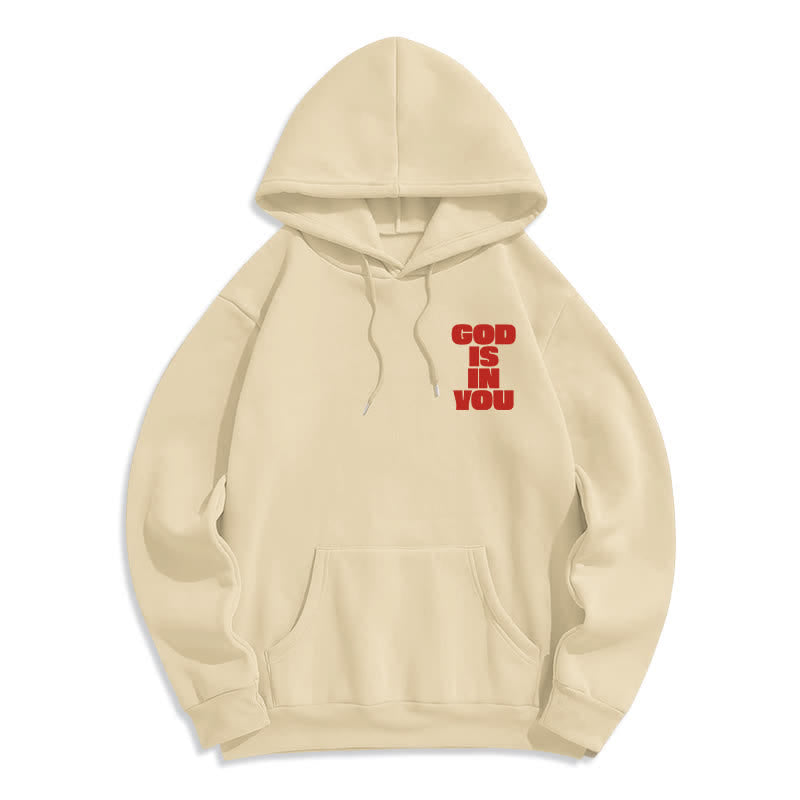 Christianartworkshop God Is In You Red Streetwear Pullover Hoodie - image 20