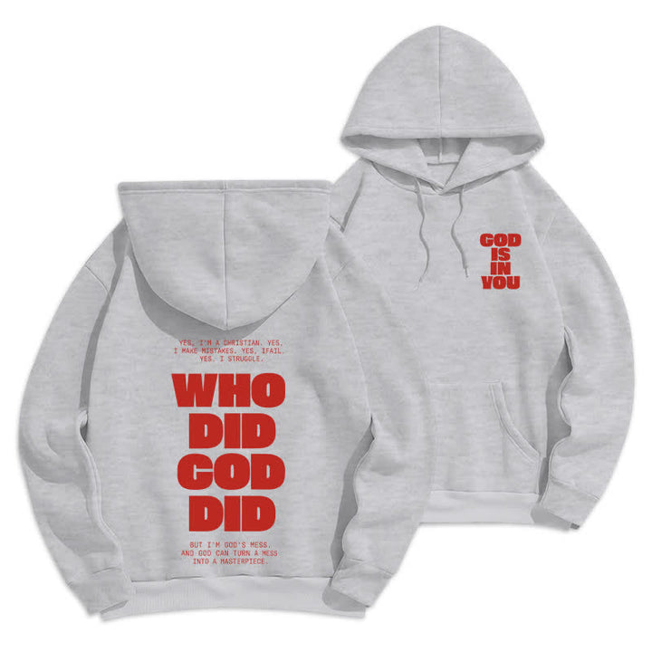 Christianartworkshop God Is In You Red Streetwear Pullover Hoodie - Grey - 2XL - image 12