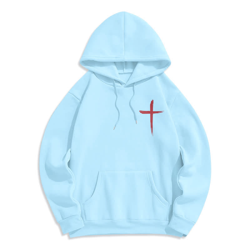 Christianartworkshop Faith Graffiti Red Cross Fleece Lined Pullover Hoodie - image 20