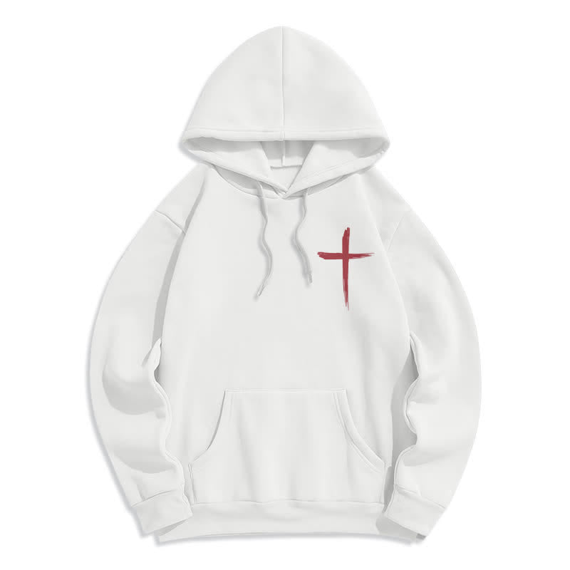 Christianartworkshop Faith Graffiti Red Cross Fleece Lined Pullover Hoodie - image 5