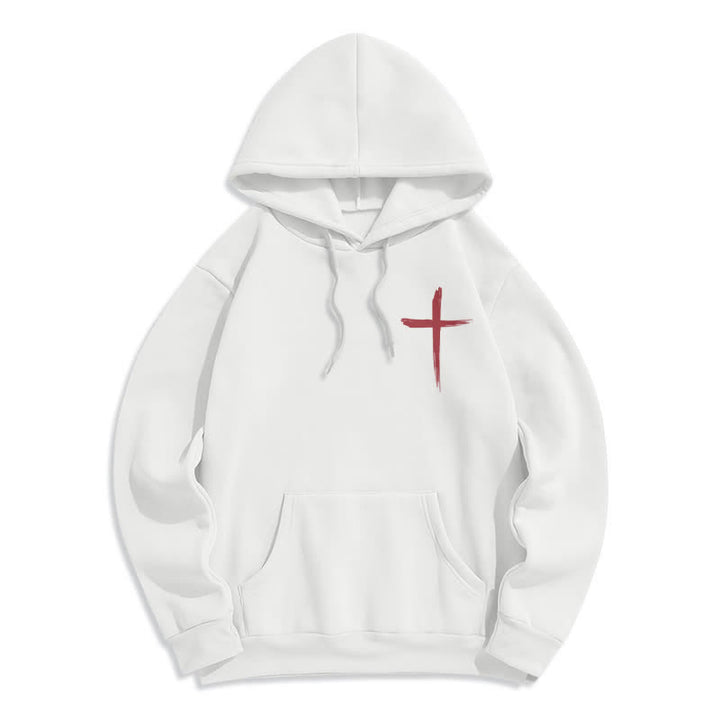 Christianartworkshop Faith Graffiti Red Cross Fleece Lined Pullover Hoodie - image 5