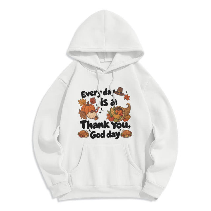 Christianartworkshop Thank You God Harvest Graphic Fleece Pullover Hoodie - White - 2XL - image 0