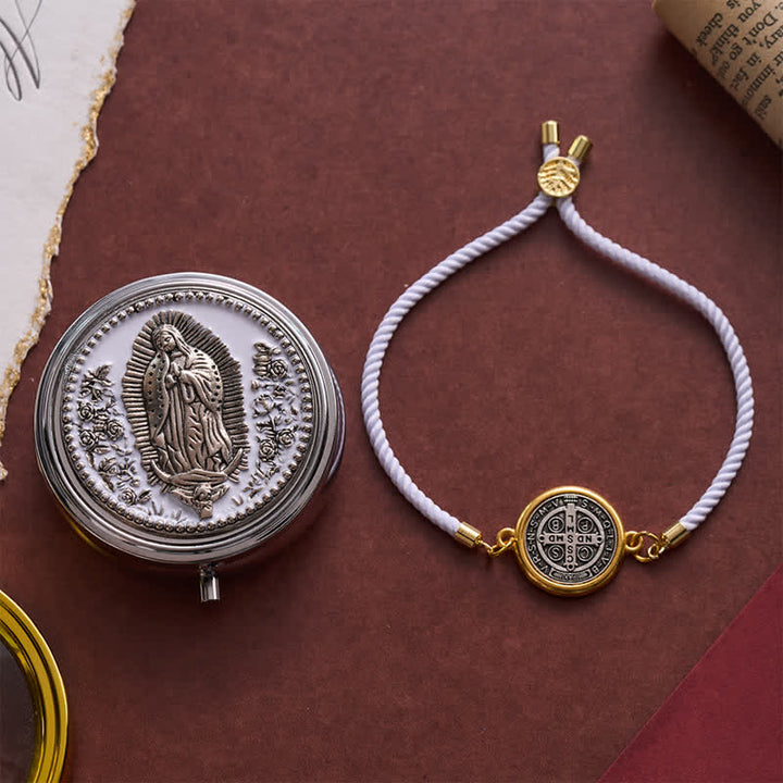 Christianartworkshop Adjustable Woven Cord St. Benedict Bracelet: Emblem of Steadfast Heavenly Safeguard - image 8