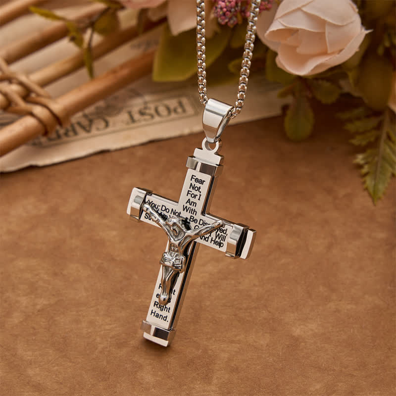 Christianartworkshop 3D Sculpted Stainless Crucifix Necklace: Symbol of Timeless Divine Promise - Silver - Box Chain - image 14