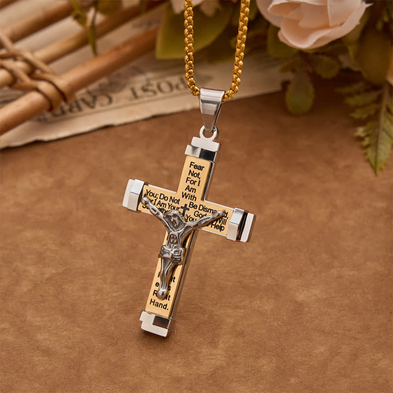 Christianartworkshop 3D Sculpted Stainless Crucifix Necklace: Symbol of Timeless Divine Promise - Golden - Box Chain - image 13