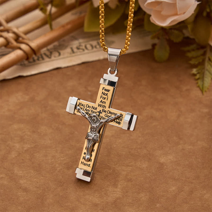 Christianartworkshop 3D Sculpted Stainless Crucifix Necklace: Symbol of Timeless Divine Promise - Golden - Box Chain - image 13
