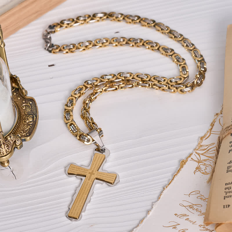 Christianartworkshop Dual‑Link Choice Spanish Verse Cross Necklace: Symbol of Gentle Celestial Shelter - image 4