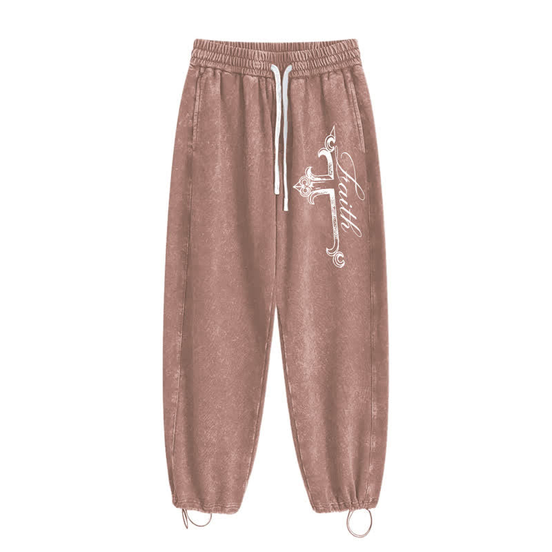 Christianartworkshop Walk By Faith Ornate Cross Washed Sweatpants - image 34