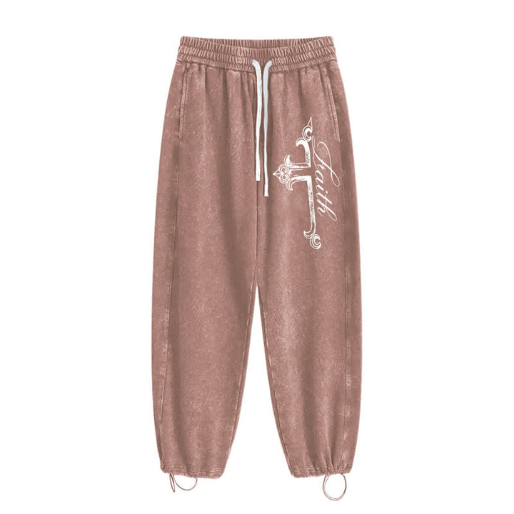 Christianartworkshop Walk By Faith Ornate Cross Washed Sweatpants - image 34