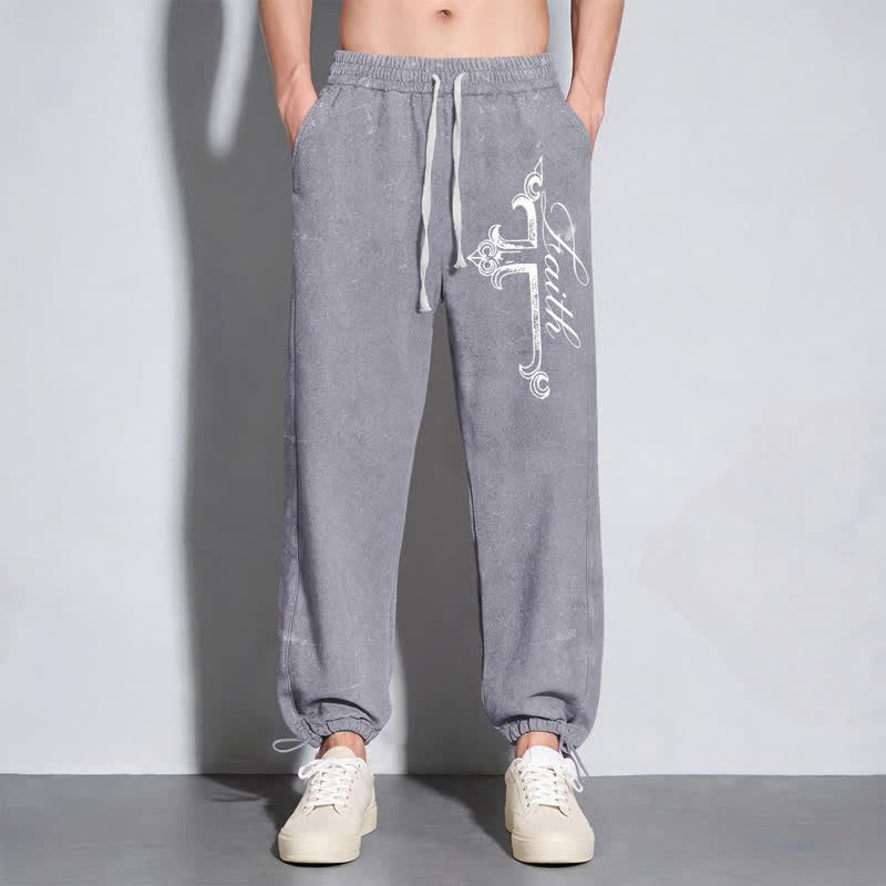 Christianartworkshop Walk By Faith Ornate Cross Washed Sweatpants - image 22