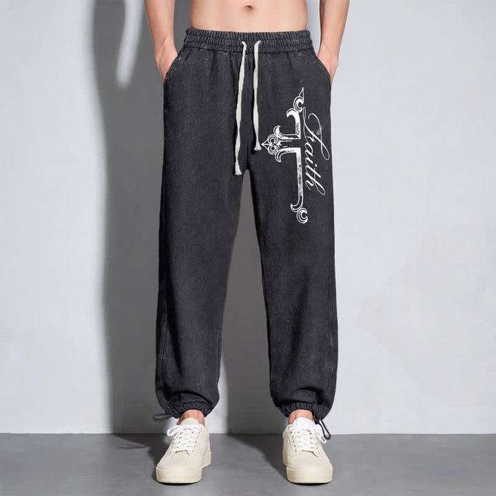 Christianartworkshop Walk By Faith Ornate Cross Washed Sweatpants - image 14