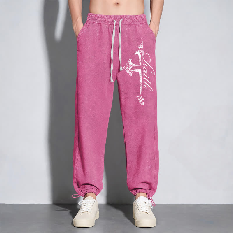 Christianartworkshop Walk By Faith Ornate Cross Washed Sweatpants - image 46