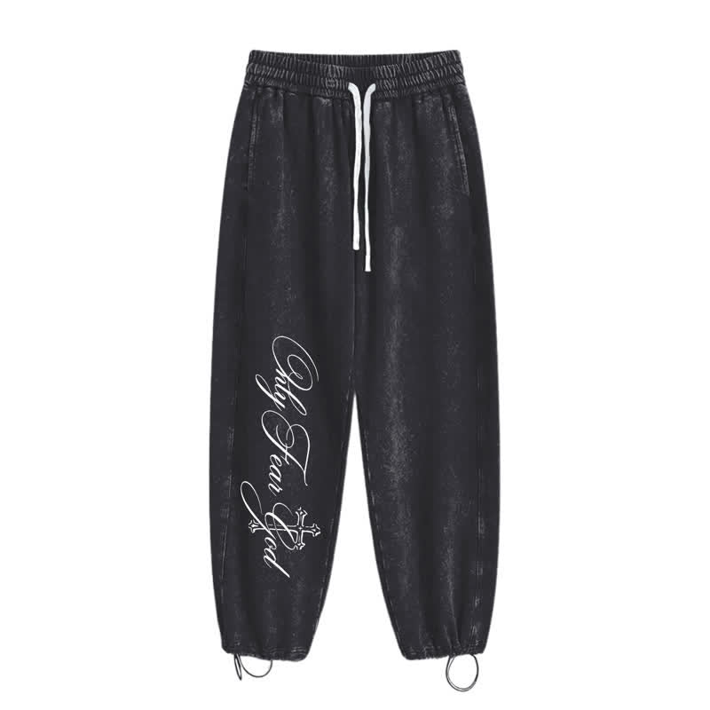 Christianartworkshop Walk By Faith Cross Script Washed Sweatpants - image 2