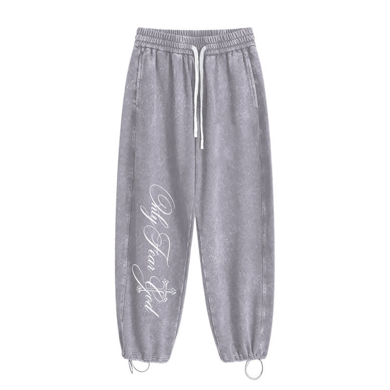 Christianartworkshop Walk By Faith Cross Script Washed Sweatpants - image 18