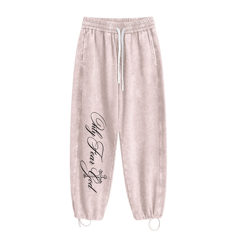 Christianartworkshop Walk By Faith Cross Script Washed Sweatpants - image 10