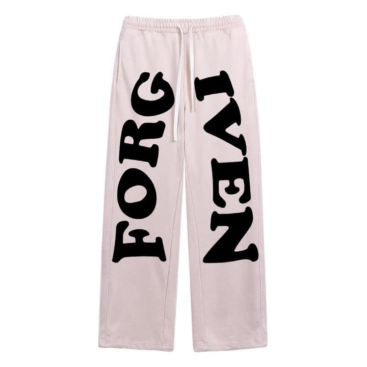 Christianartworkshop Forgiven Statement Wide Leg Washed Sweatpants - Beige - 2XL - image 24
