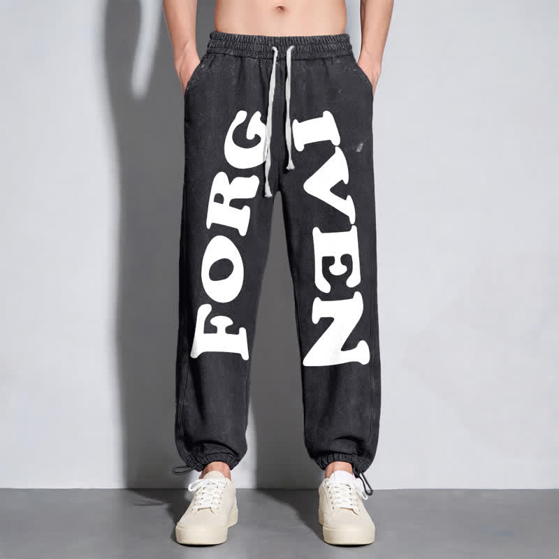 Christianartworkshop Forgiven Statement Wide Leg Washed Sweatpants - image 14