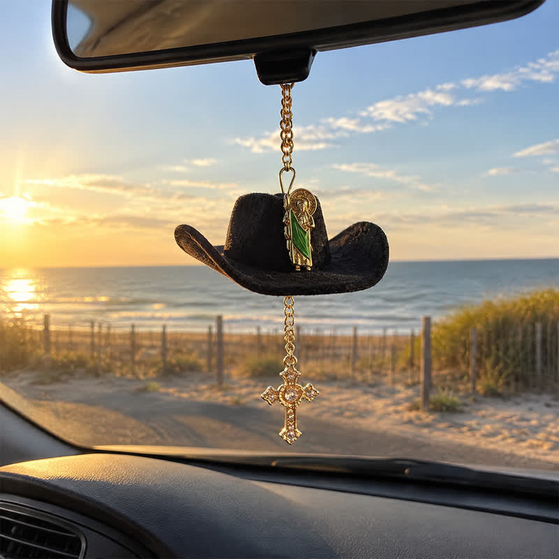 Christianartworkshop Cross St. Jude & Our Lady Car Pendant: Symbol Of Enduring Heavenly Hope - image 3