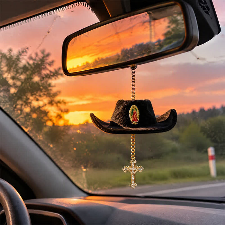 Christianartworkshop Cross St. Jude & Our Lady Car Pendant: Symbol Of Enduring Heavenly Hope - image 17