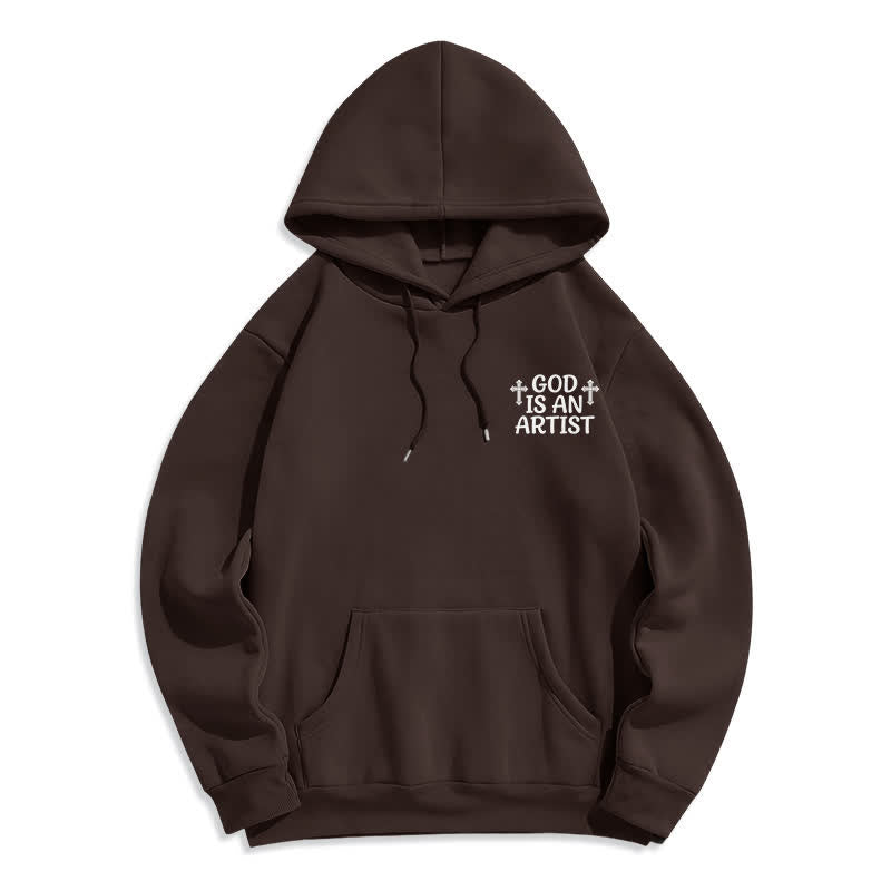 Christianartworkshop God Is An Artist Black Streetwear Pullover Hoodie - image 8