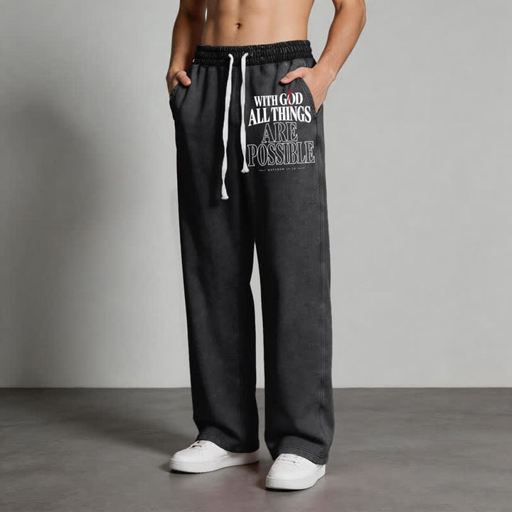 Christianartworkshop With God All Things Are Possible Washed Sweatpants - image 12