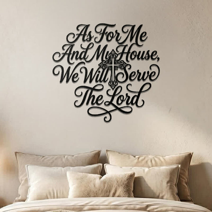 Christianartworkshop Cursive Scripture Cross Family Verse Metal Wall Decor: Timeless Emblem of Sacred Redemptive Grace - image 5