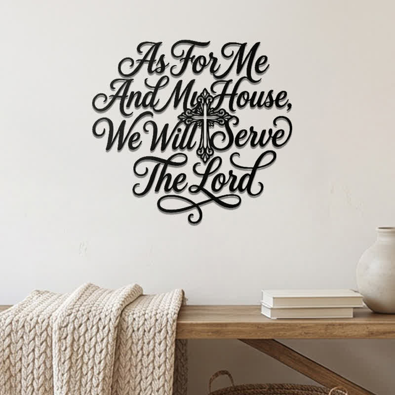 Christianartworkshop Cursive Scripture Cross Family Verse Metal Wall Decor: Timeless Emblem of Sacred Redemptive Grace - image 2
