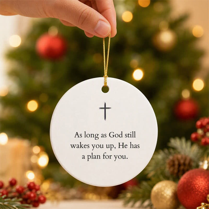 Christianartworkshop Simple Cross Text Hanging Ornament: Symbol of Unfailing Divine Purpose - image 3